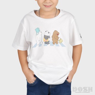 DOSH KIDS:UNISEX T-SHIRTS เสื้อยืดคอกลม แขนสั้น  เด็กชายและเด็กหญิง2-10ปี สีขาว We Bare bears รุ่นFBBBT5000-WH