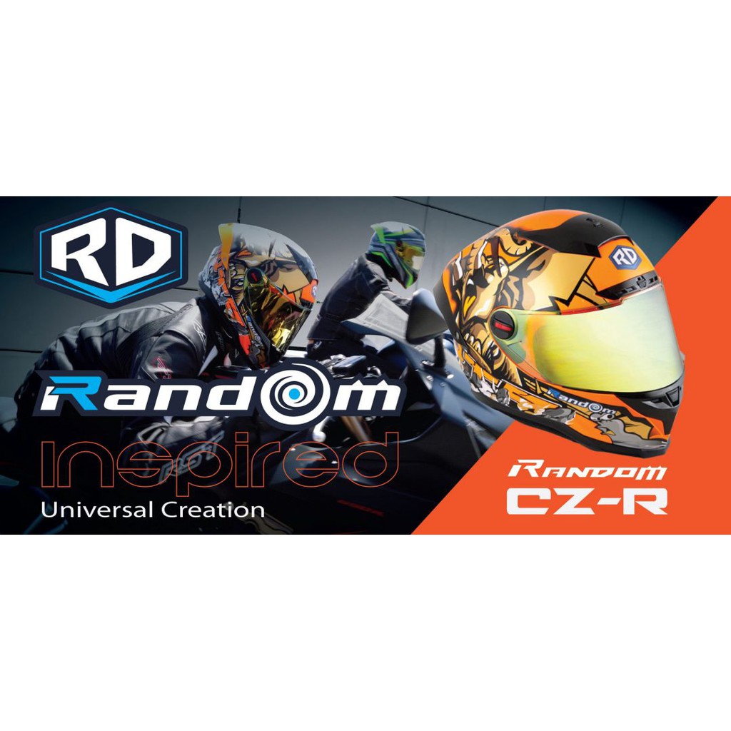New!! ใหม่สุด หมวกกันน็อค Index RD Random รุ่น CZ-R ถอดซักได้ ฟรี แถมชิวฟรีอีก1 อัน หมวกกันน็อคเต็มใ