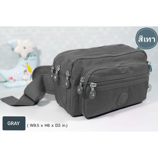 LK กระเป๋าคาดเอว ผ้าร่มกันน้ำ สไตล์คิปลิงค๋ 6 ช่องซิป เป็นซิ…