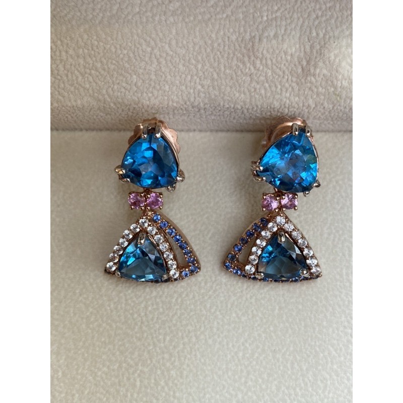 Blue Topaz ล้อม white Topaz สวย❤️🦋