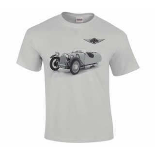 2019 ใหม่ เสื้อยืดลําลอง แขนสั้น พิมพ์ลาย Morgan 3 Wheeler Car Fine Del Illustration สไตล์วินเทจ คลาสสิก สําหรับผู้ชาย ไ