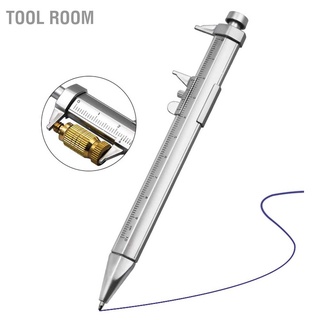 Tool Room Vernier Caliper ปากกาลูกลื่นพลาสติก 0‐100 มม. ไม้บรรทัดวัด 2 In 1 มัลติฟังก์ชั่น พร้อมไส้ปากกา