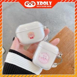 เคสหูฟังบลูทูธไร้สาย แบบใส ลายการ์ตูนน่ารัก สําหรับ Airpods 2 3 Pro