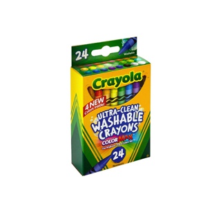 Crayola Ultra Clean Washable Crayons เครโยล่า สีเทียนล้างออกได้ อัลตร้าคลีน 24แท่งสำหรับเด็ก