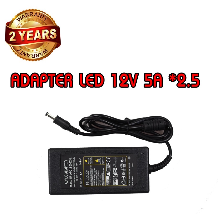 รับประกัน 2 ปี ADAPTER LED 12V 5A *5.5×2.5  / อะแดปเตอร์ แอลอีดี 12V 5A *5.5×2.5 ราคา ถูกที่สุด ดีลบีเคเค