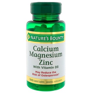 Natures Bounty, Calcium Magnesium Zinc with Vitamin D3, 100 Coated Caplets