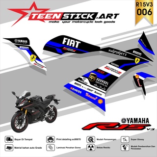 Striping R15 V3 - แถบโฮโลแกรมโครเมี่ยมไวนิล UV ใส YAMAHA R15 V3 RACING 006