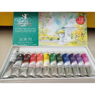 ชุดสีน้ำ หลอด ST 12 สี  7.5ml.