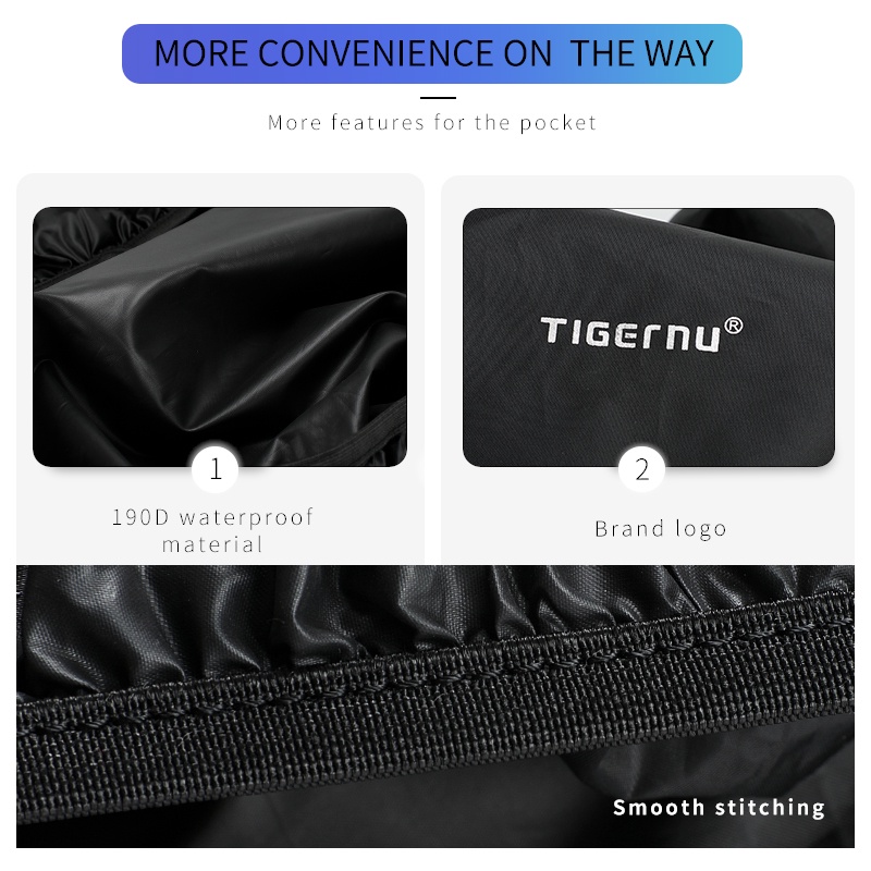 Tigernu 0015 ผ้าคลุมกันฝนสำหรับกระเป๋าเป้สะพายหลังขนาด 13 นิ้ว -19 นิ้ว