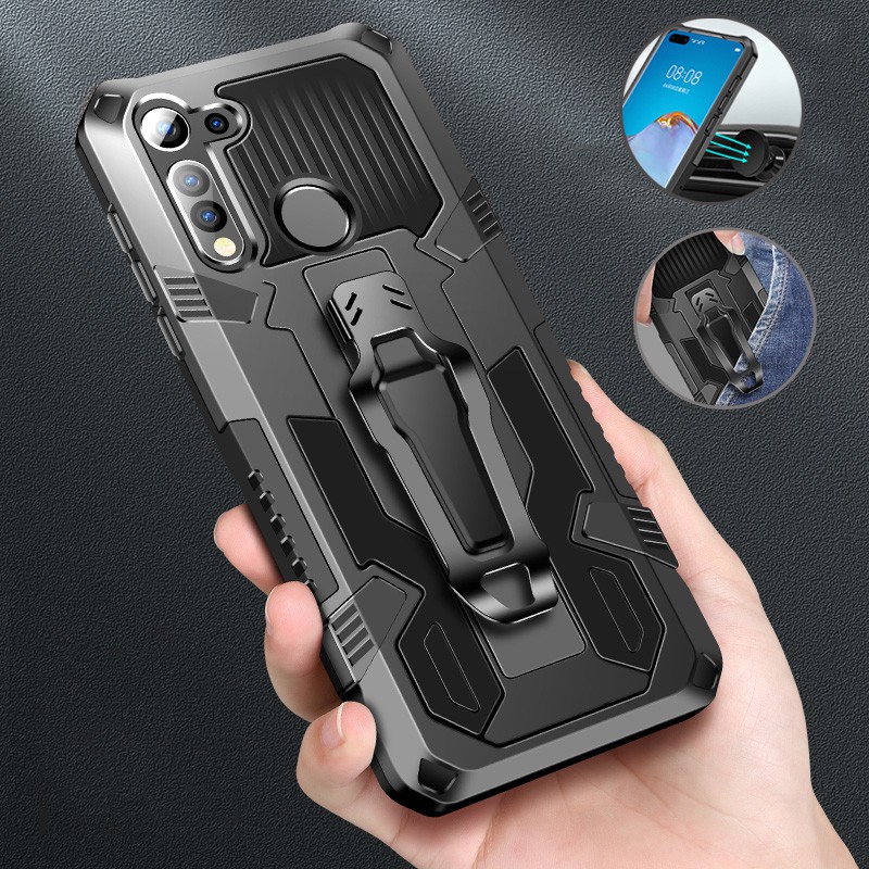 Realme 5 Pro 5 5i 5s กรณีกันกระแทกคลิปวงเล็บดูดที่แข็งแกร่งดูดแม่เหล็กหุ้มเกราะ Panther ผสมฮาร์ดกรณีปลอก