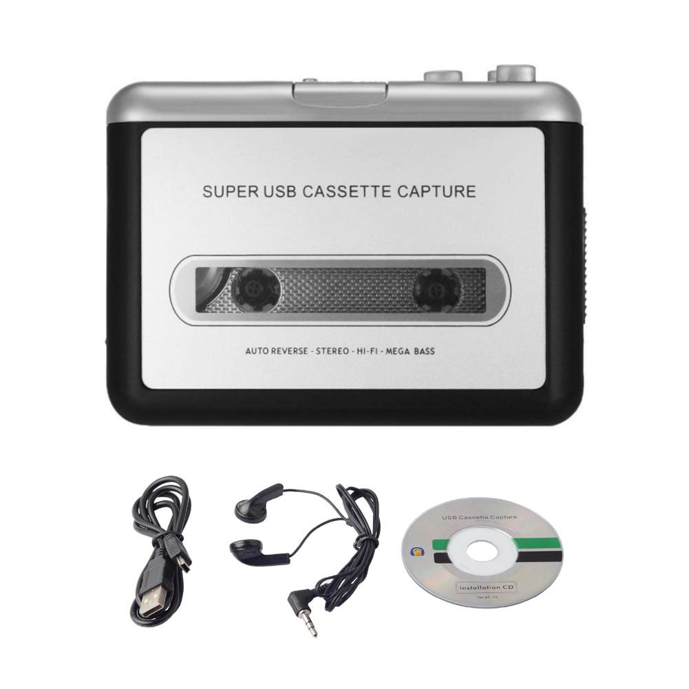 HS เครื่องเล่นเพลง Ezcap Walkman Cassette Tape-to-PC MP3 Converter Digital USB Capture w / Earphone