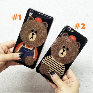 พร้อมส่งในไทย เคสไอโฟน 7/8/SE(2020)/7Plus/8Plus หมีบราวน์ กากเพชร วิงค์