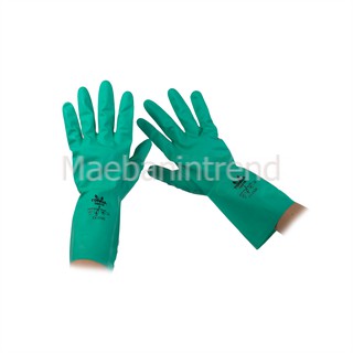 TONGA TGZ15 Nitrile Gloves (L) ถุงมือยางไนไตร สีเขียว หนา 1.5 mil. ยาว 33 cm.