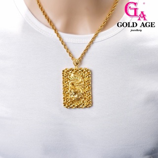 Ga เครื่องประดับแฟชั่น ชุบทอง 24k จี้รูปมังกร สไตล์เกาหลี เรียบง่าย สําหรับผู้ชาย