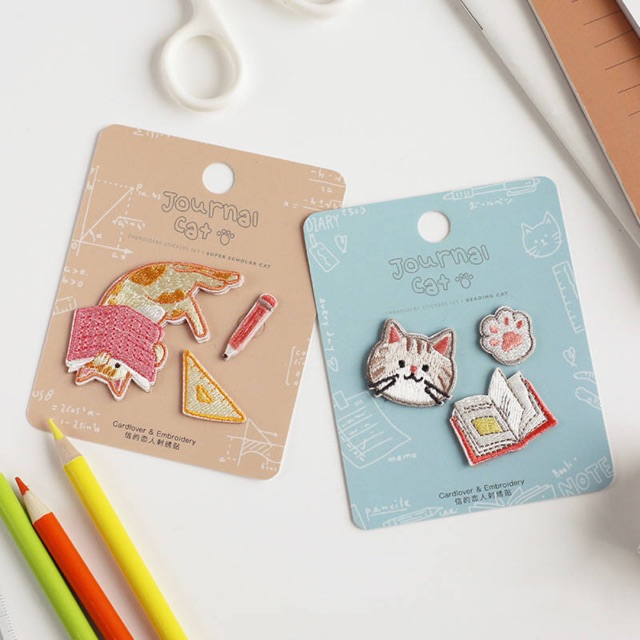 Meaw embrodery patch