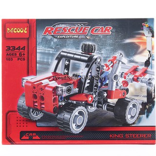 ProudNada Toys ของเล่นเด็กชุดตัวต่อรถลาก DECOOL RESCUE CAR EXPLOITURE NO. 3344