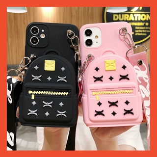 เคสซิริโคน กระเป๋า พร้อมสายคล้อง Classic fashion Wallet with Lanyard Case Soft Case huawei Y6P Y5P Y8P Y7P Y6 Y7 PRO Y9 PRIME 2019 Y9S Y7PRO Y6PRO Y5 2018 case pink Stitch case