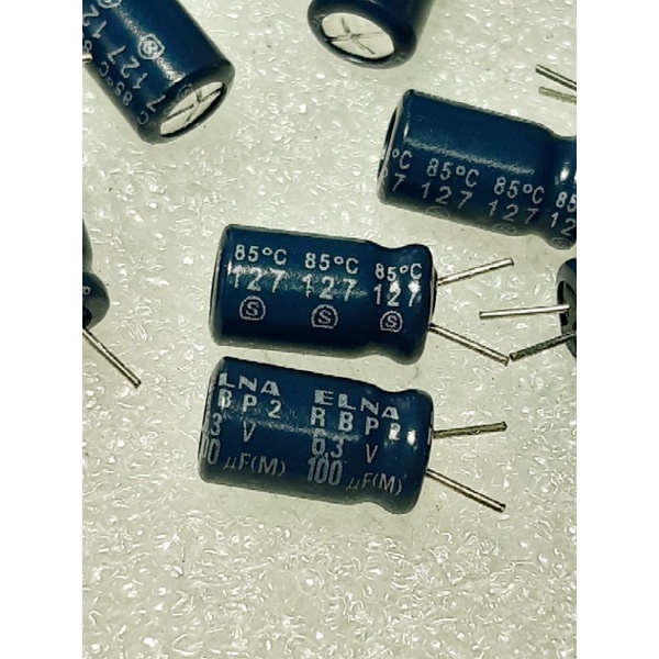 Elna RBP2 100uf 6.3v (ตัดขา) capacitor bipolar bp คาปาซิเตอร์ ตัวเก็บประจุ ไบโพลาร์ ไบโพล่า ไม่มีขั้