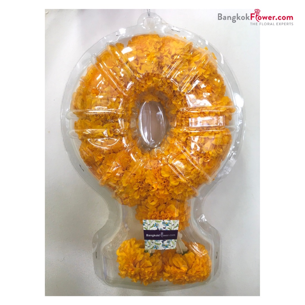 พวงมาลัยดาวเรือง ดอกไม้สด สวย สำหรับไหว้พระ 99 บาท