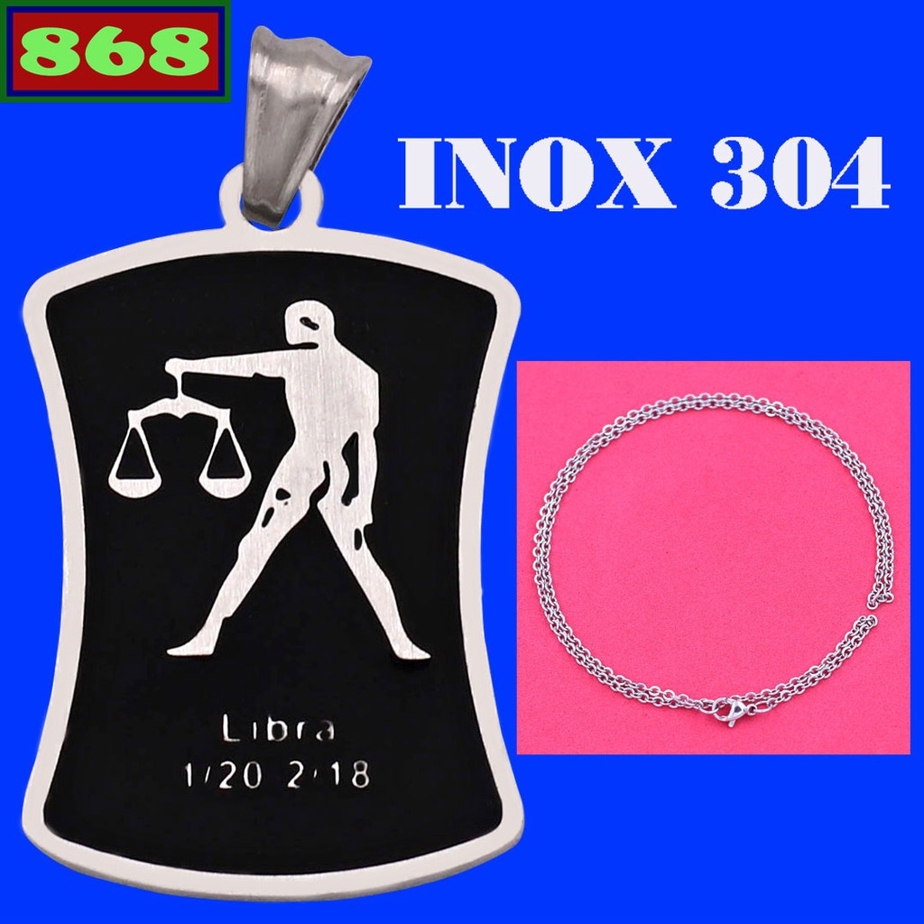 ป้ายราศี - จี้สแตนเลส Libra (Libra) พร้อมโซ่สแตนเลส