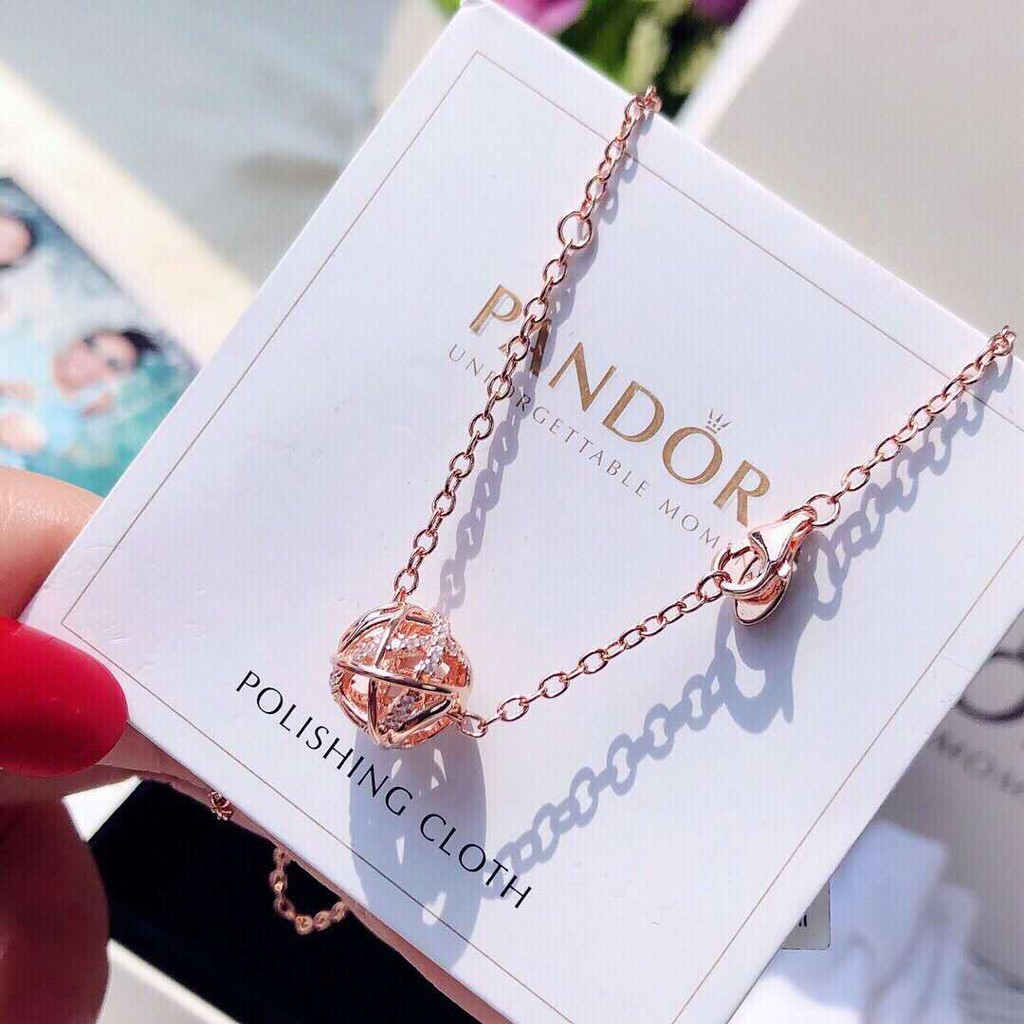 พร้อมส่งPandora แท้ สร้อย Pandora ของแท้ Pandora necklace Hollow