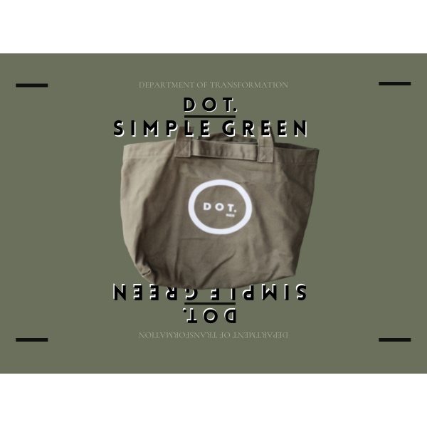 DOT. Simple Green bag. กระเป๋าผ้าcanvasสีเขียว(ขี้ม้า)