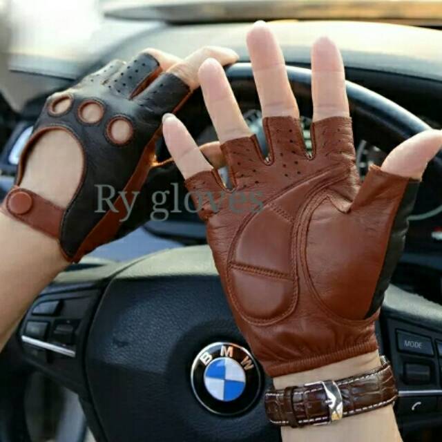 ถุงมือหนังแท้ - สีดํา สีน้ําตาล คลาสสิค