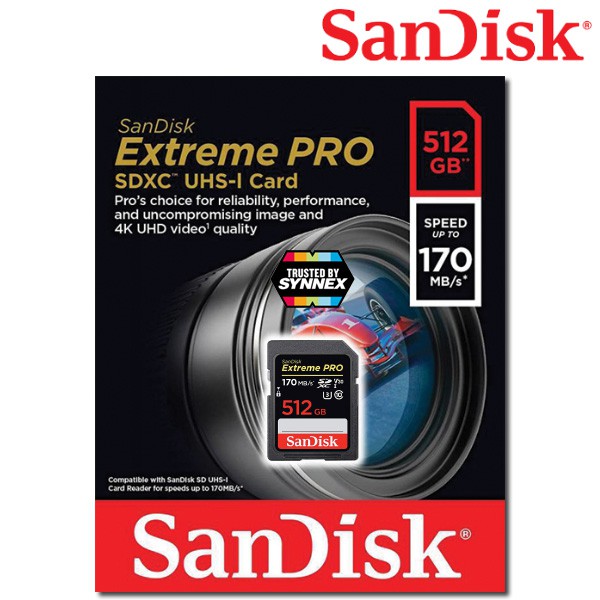 SanDisk EXTREME PRO 512GB SDXC UHS-I CARD ความเร็ว อ่าน 170MB/s เขียน  90MB/s (SDSDXXY_512G_GN4IN) ประกัน Lifetime Synnex | Shopee Thailand