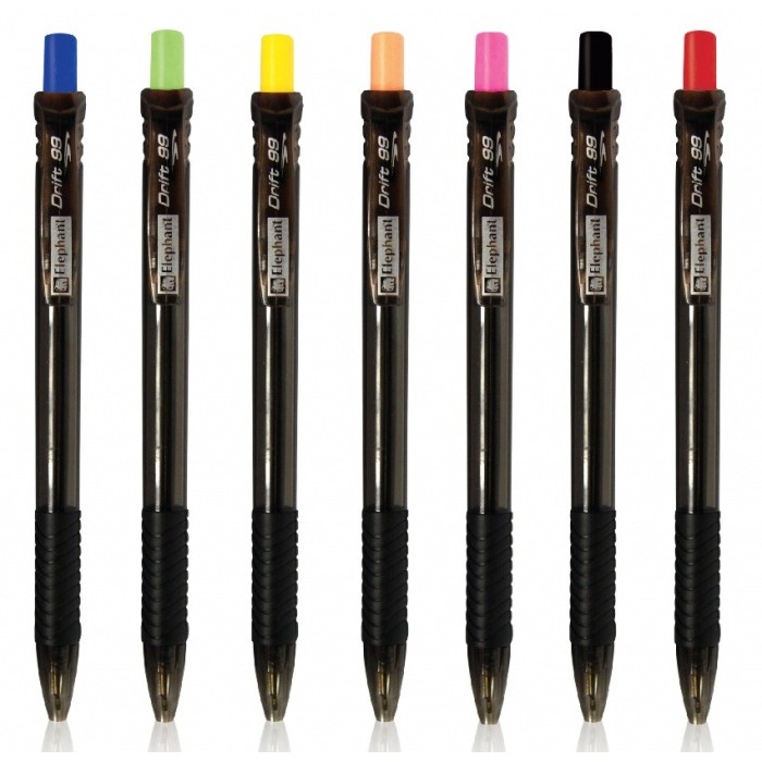 KTS (ศูนย์เครื่องเขียน) ปากกา Elephant Drift 99 0.7 mm. คละสี หมึกน้ำเงิน