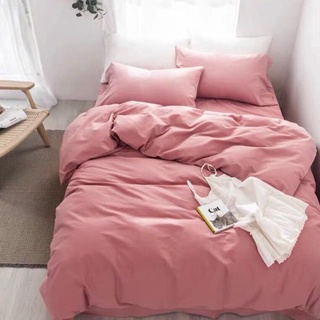 ชุดเครื่องนอนลายสีพื้นเรียบๆ- ขนาด 3.5,5,6 ฟุต ผ้าปูที่นอน + ผ้านวมครบชุด