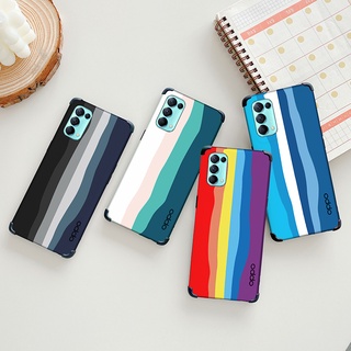 Original เคสโทรศัพท์มือถือซิลิโคนสีรุ้งสําหรับ Oppo Reno 4 Pro 4G