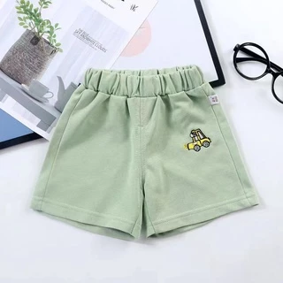 Babyonline(Y091)M1 (ส่งด่วน1วัน)กางเกงขาสั้นสำหรับเด็กปักลายน่ารัก ผ้าฝ้าย นิ่ม