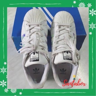 (used like new) รองเท้าผ้าใบ 💙 Adidas Originals - Superstar รุ่น J สี Hologram - คู่นี้ส่งฟรีจ้า!!