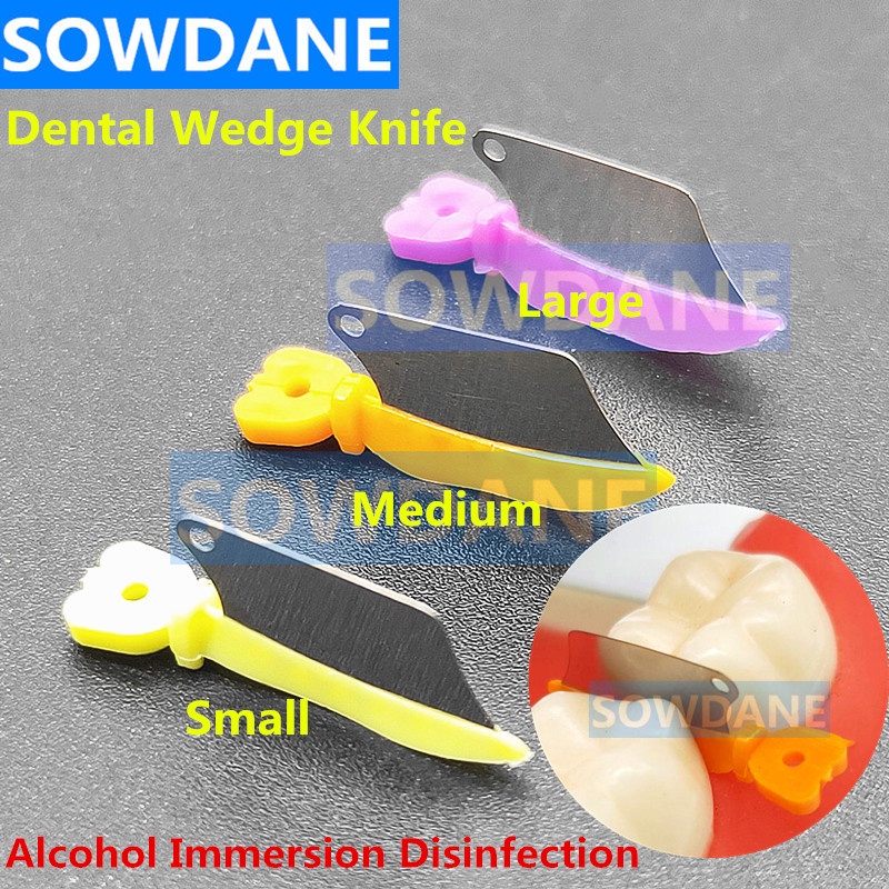 New Dental Wedge Knife Prime Teeth Interproximal Plastic Wedges knife with Dental Stainless Steel Ma