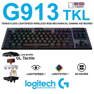 Logitech G913 TKL Tactile SW Mechanical Gaming Keyboard แป้นภาษาไทย/อังกฤษ ของแท้ ประกันศูนย์ 2ปี