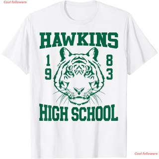 ถูกสุดๆCool followers Top มัธยม เสื้อคู่ เสื้อยืดHigh School Netflix Stranger Things Hawkins High School 1983 T-Shirt ผู