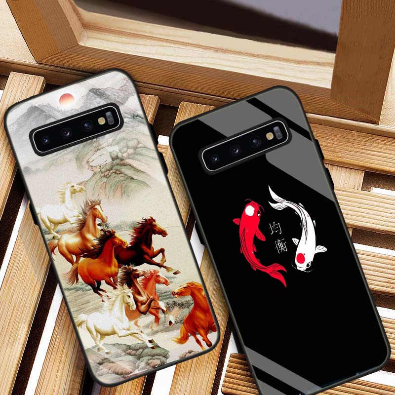 CASE สําหรับ SAMSUNG S10, S10 PLUS, S10E, S10 5G กระจกนิรภัยคุณภาพสูง, การออกแบบพิเศษที่หรูหรา