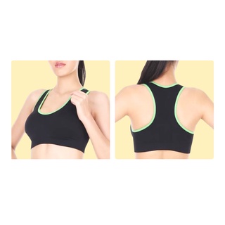 Sport Bra สปอร์ตบราสีดำ มีเม็ดแร่ทัวร์มารีน แน่นกระชับ เก็บทรง ไร้รอยต่อ ไม่ทำให้เกิดรอยกดทับ