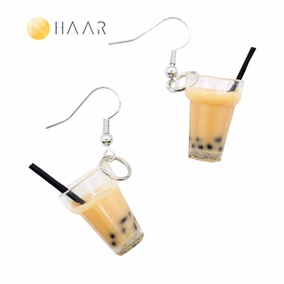 HAAR ต่างหู แฟชั่น ชานม ไข่มุก ชาเขียว แฮนเมด Handmade Bubble Tea Earrings