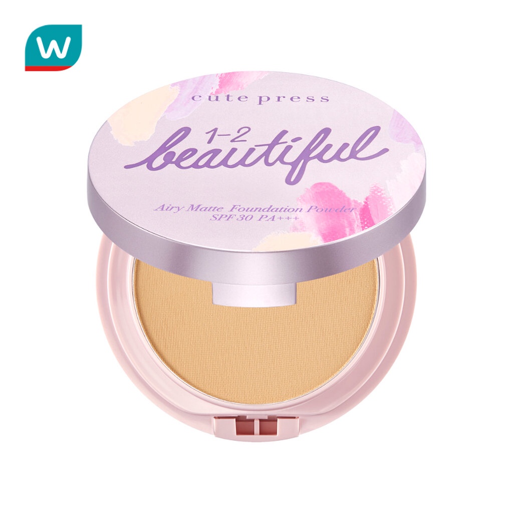 Cute คิวท์เพรส วัน-ทู-บิวตี้ฟูล แอร์รี่ แมทท์ ฟาวเดชั่น พาวเดอร์ SPF30 PA+++ 13ก. #03 แซนด์ เบจ