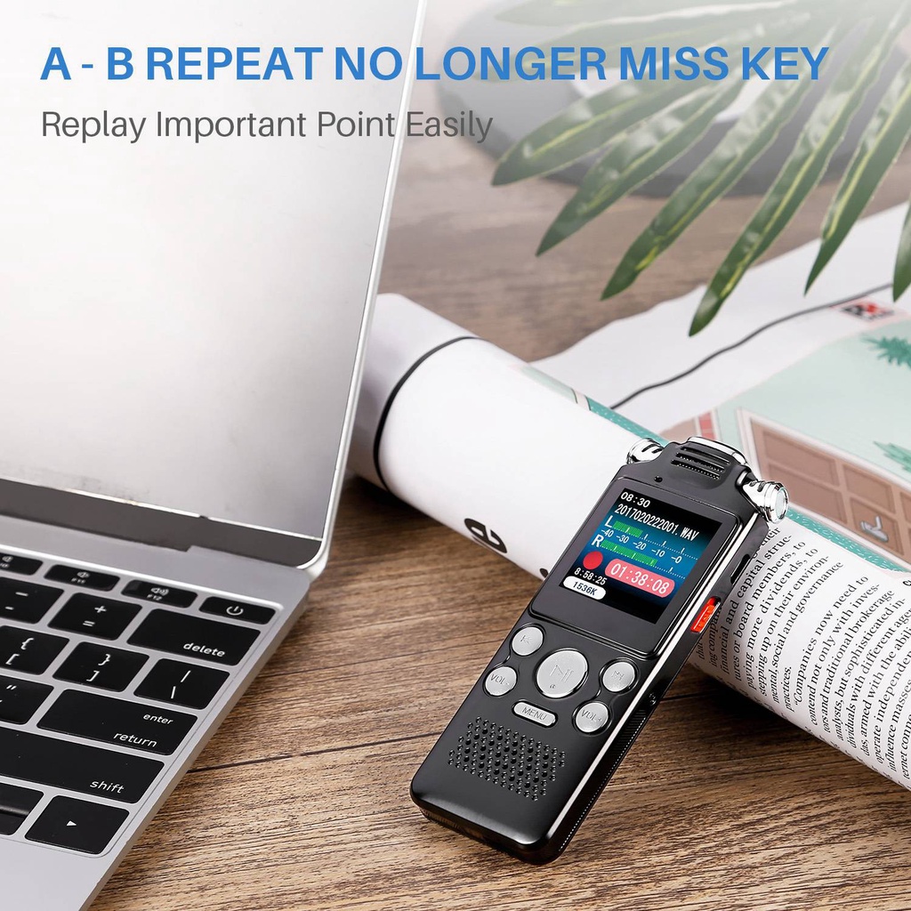 Digital Audio Voice Recorder Pen Mini Lossless Color Display Activated