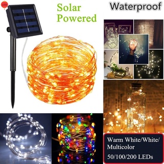 คลังสินค้าพร้อมไฟสตริงนางฟ้าพลังงานแสงอาทิตย์กระพริบตา LED สายไฟทองแดงสายไฟ Lampu Raya โคมไฟกลางแจ้งพลังงานแสงอาทิตย์