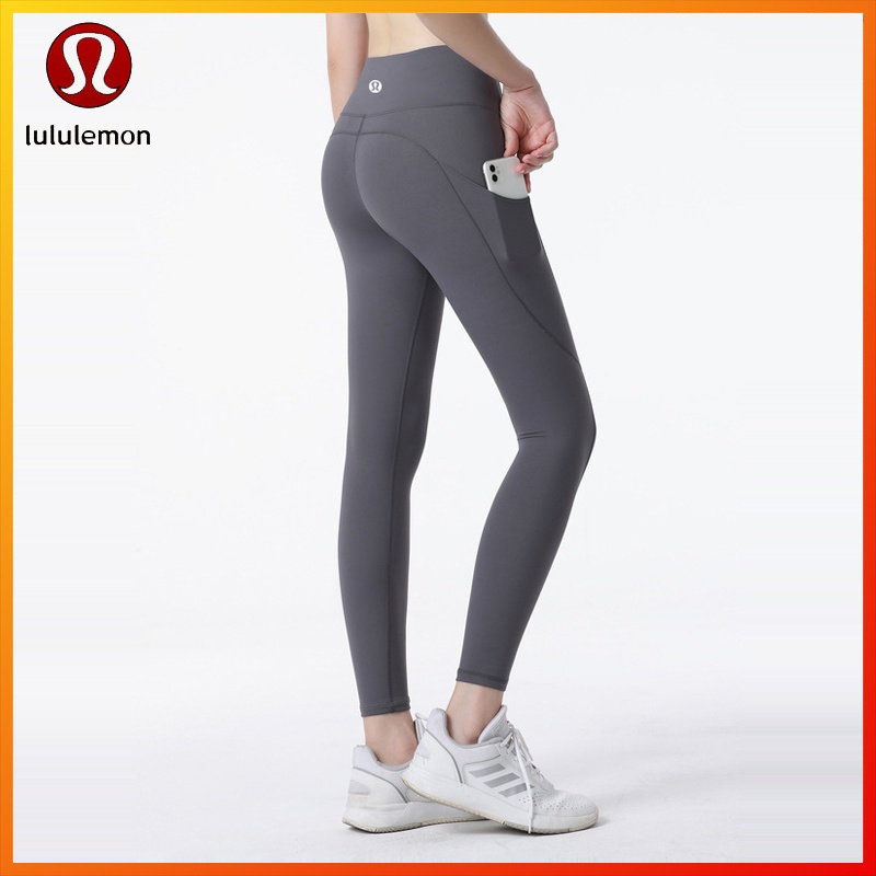 Lululemon กางเกงเลกกิ้งขายาว ยืดหยุ่น มีกระเป๋าด้านข้าง เหมาะกับการเล่นโยคะ ฟิตเนส สําหรับสตรี ck619