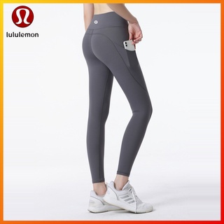 Lululemon  กางเกงเลกกิ้งขายาว ยืดหยุ่น มีกระเป๋าด้านข้าง เหมาะกับการเล่นโยคะ ฟิตเนส สําหรับสตรี ck619