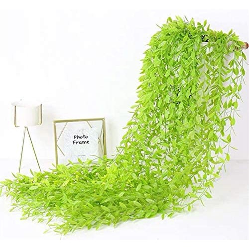 ประดิษฐ์แขวน Vine Weeping Willow พลาสติก Greenery ใบ Faux Ivy Garland พืชปลอมสําหรับในร่มกลางแจ้งสวนประตูผนังตะกร้างานแต่งงานสีเขียวตกแต่งบ้าน