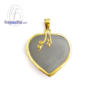 Finejewelthai จี้-หยก-เงินแท้-จี้พลอย-พลอยประจำเดือนเกิด-Jade-Pendant-Silver - P3052jd-g