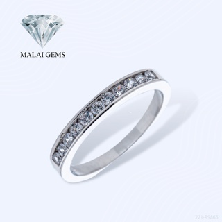 Malai Gems แหวนเพชร แหวนแถว เงินแท้ 925 เคลือบทองคำขาว ประดับเพชรสวิส CZ รุ่น 221-R9865 แถมกล่อง แหวนเงินแท้ แหวนเงิน