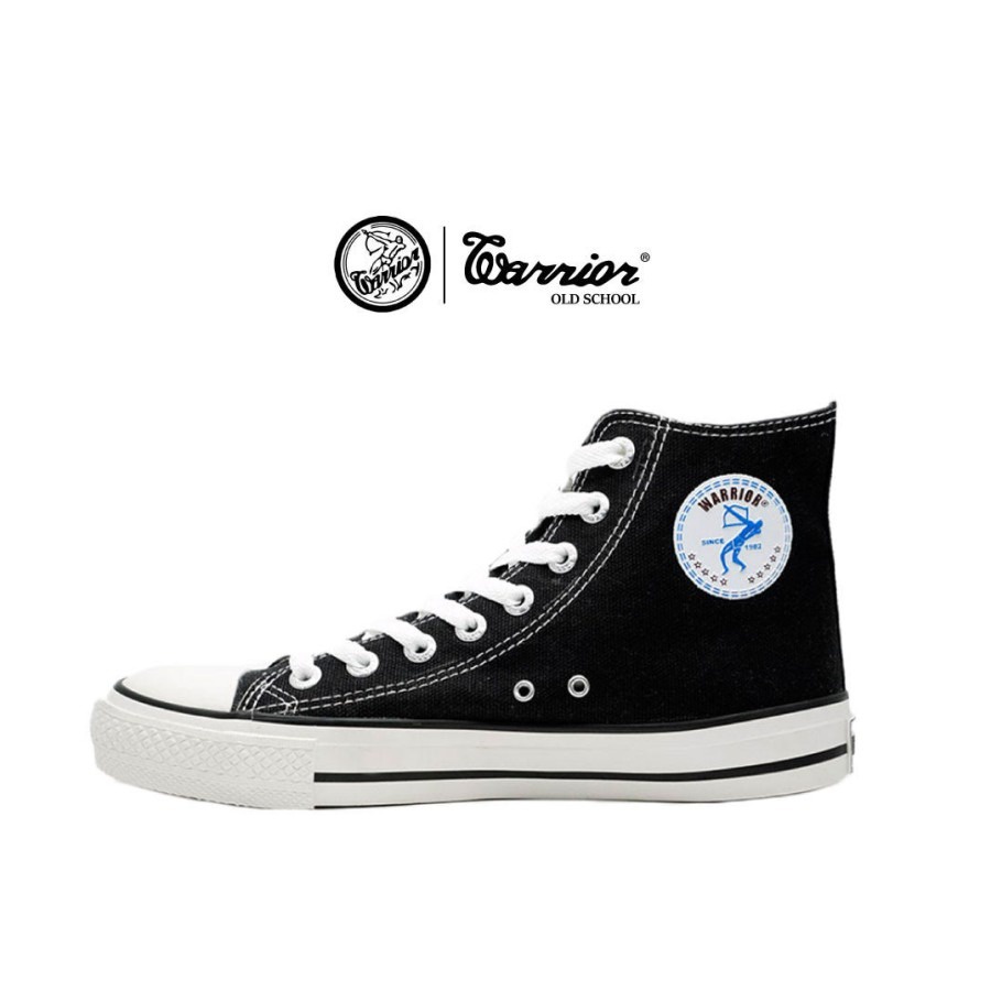 WARRIOR SPARTA High Cut School Shoes รองเท้าผ้าใบผ้าใบสีขาวดํา