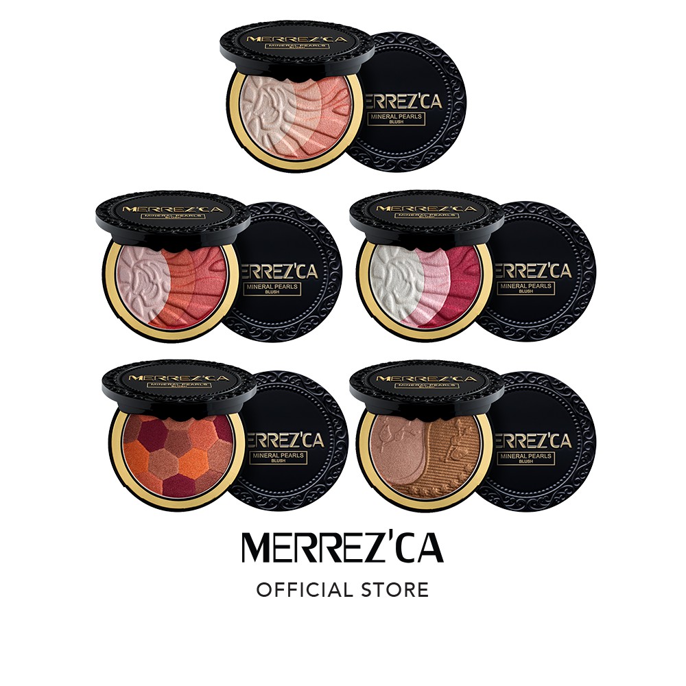 MERREZ'CA MINERAL PEARLS BLUSH เมอร์เรซกา มิเนอรอล เพิร์ลส บลัช เครื่องสำอาง บลัชออน ปัดแก้ม กันน้ำ