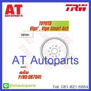 จานคู่ดิสเบรค-คู่ดรัมเบรค TOYOTA วีโก้ สมาร์ท รีโว 4x2 4x4 *ปี2005-2015*No.DB7041ดรัม-DB7036ดรัม*ยี่ห้อTRW*ราคาขายต่อคู่